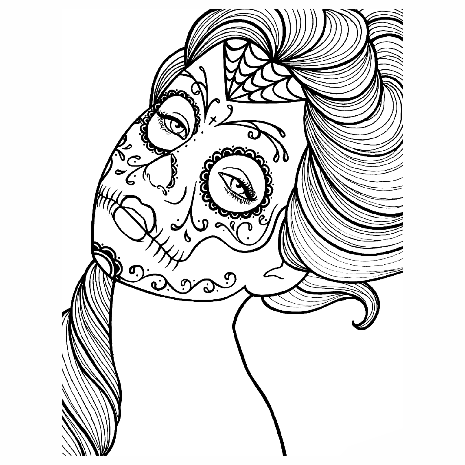 day of the dead hard coloring pages - photo #16