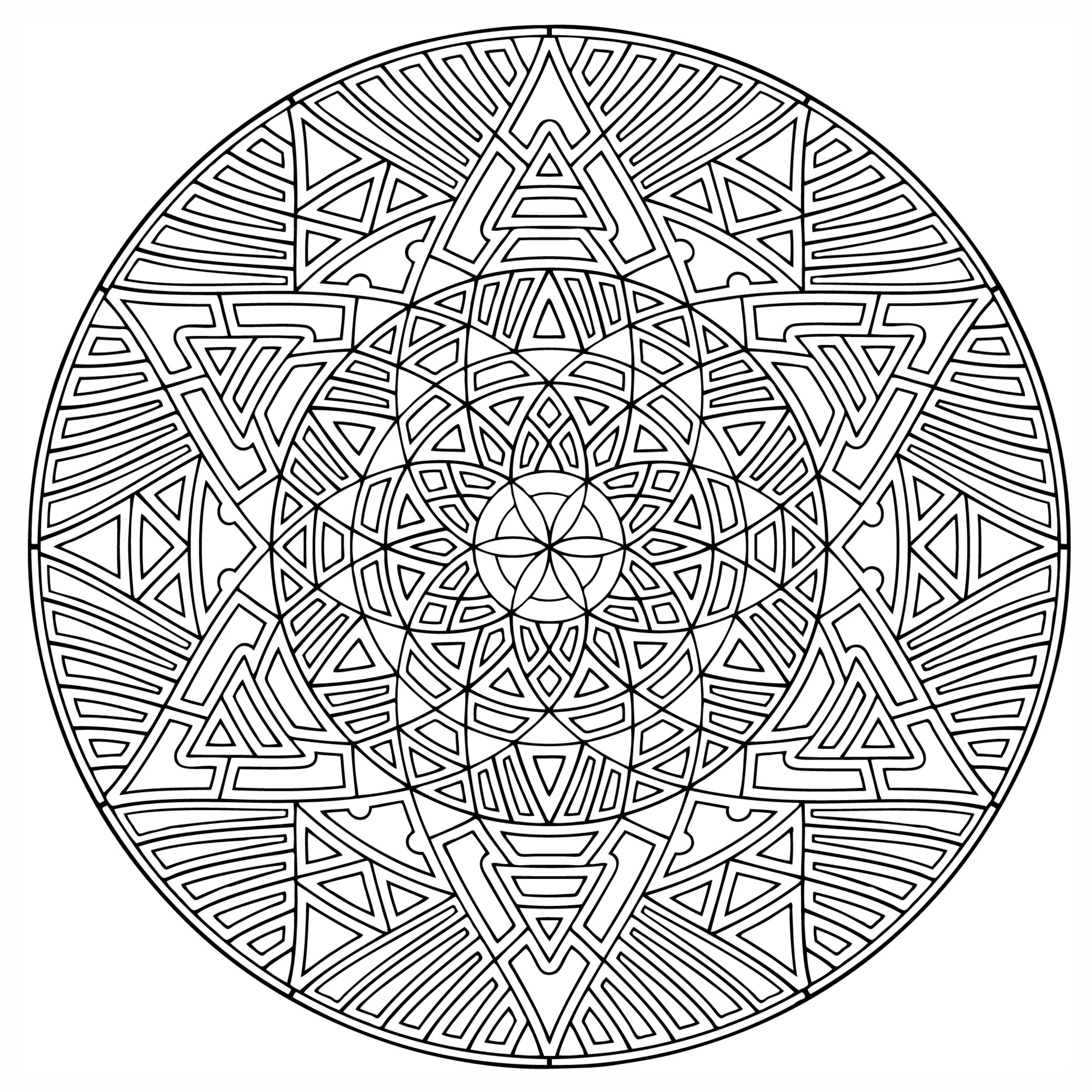mandala geometric complicated printable coloring pages - photo #8