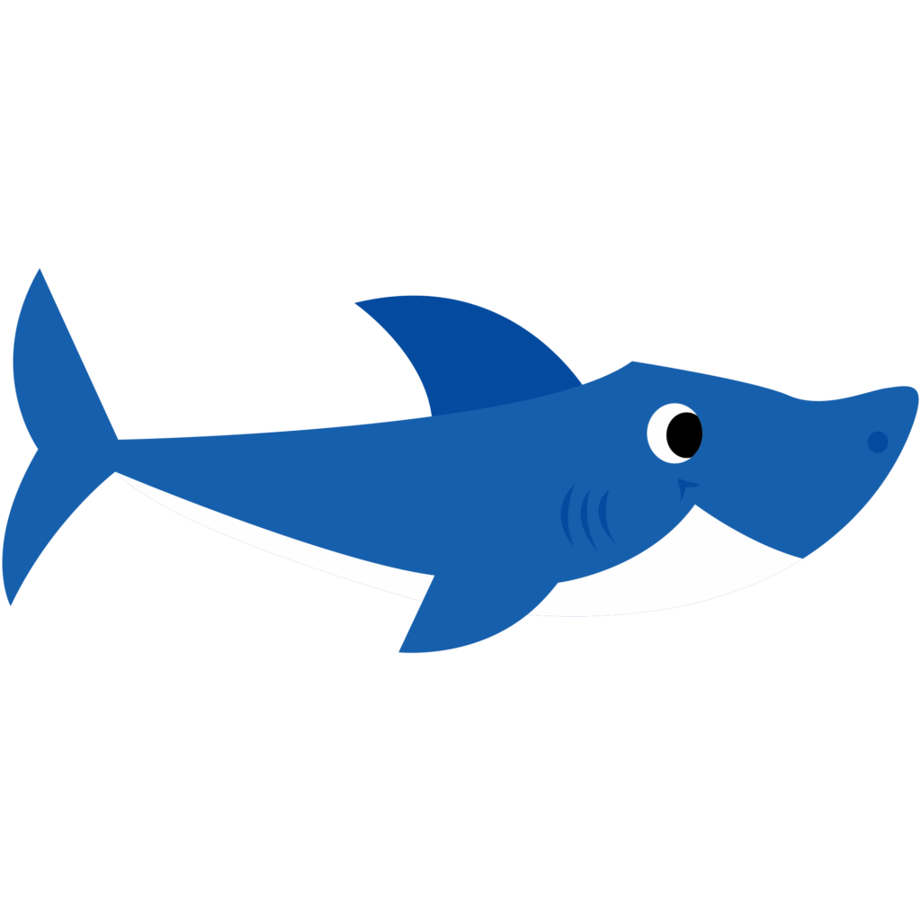 Blue Baby Shark White Outline Picture Png Transparent Background Free ...