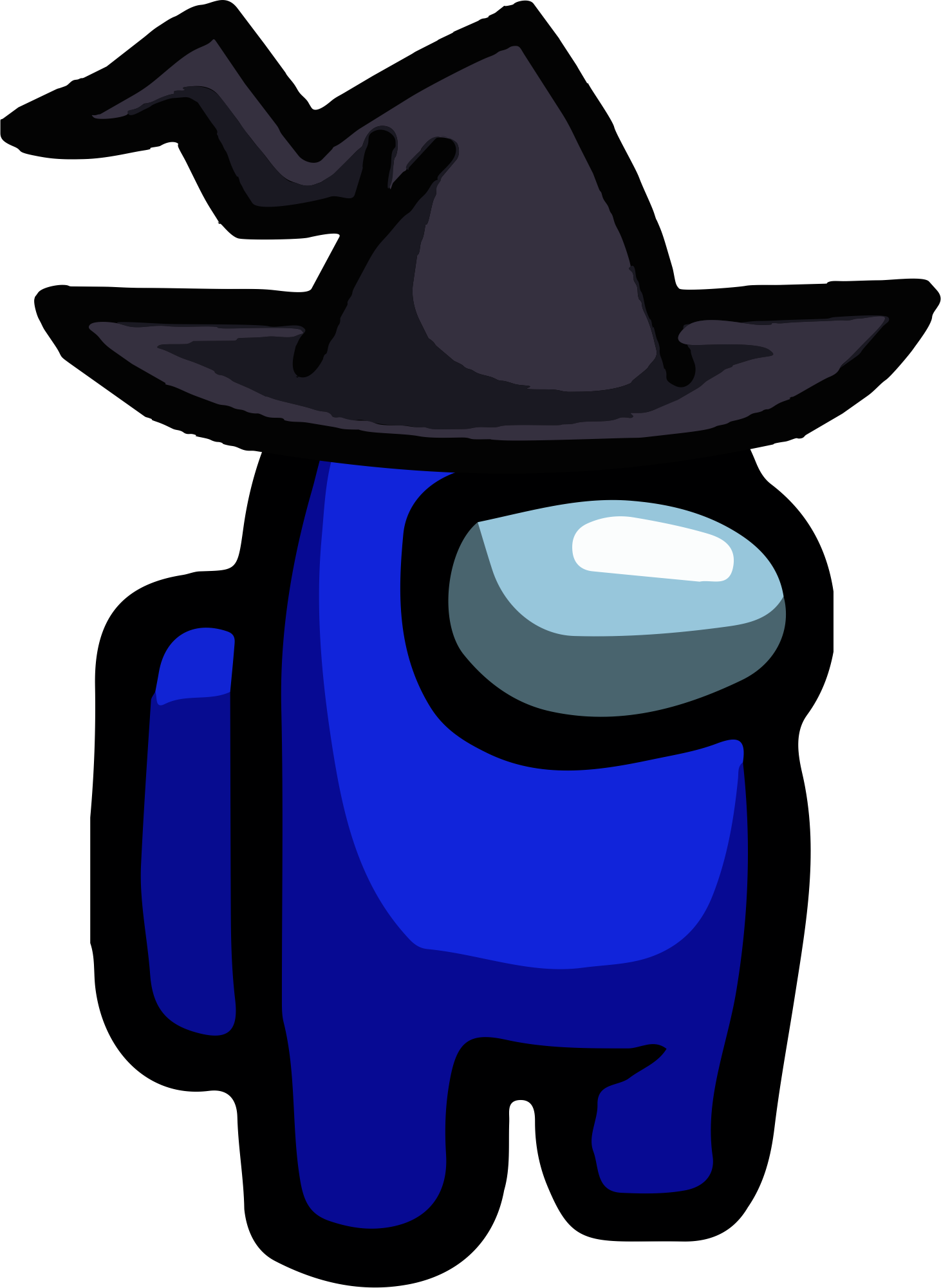 Among Us - Blue Witch Hat PNG 01
