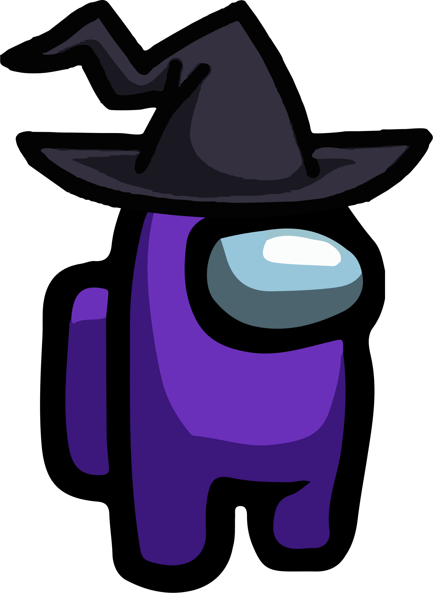 Among Us - Purple Witch Hat PNG 01