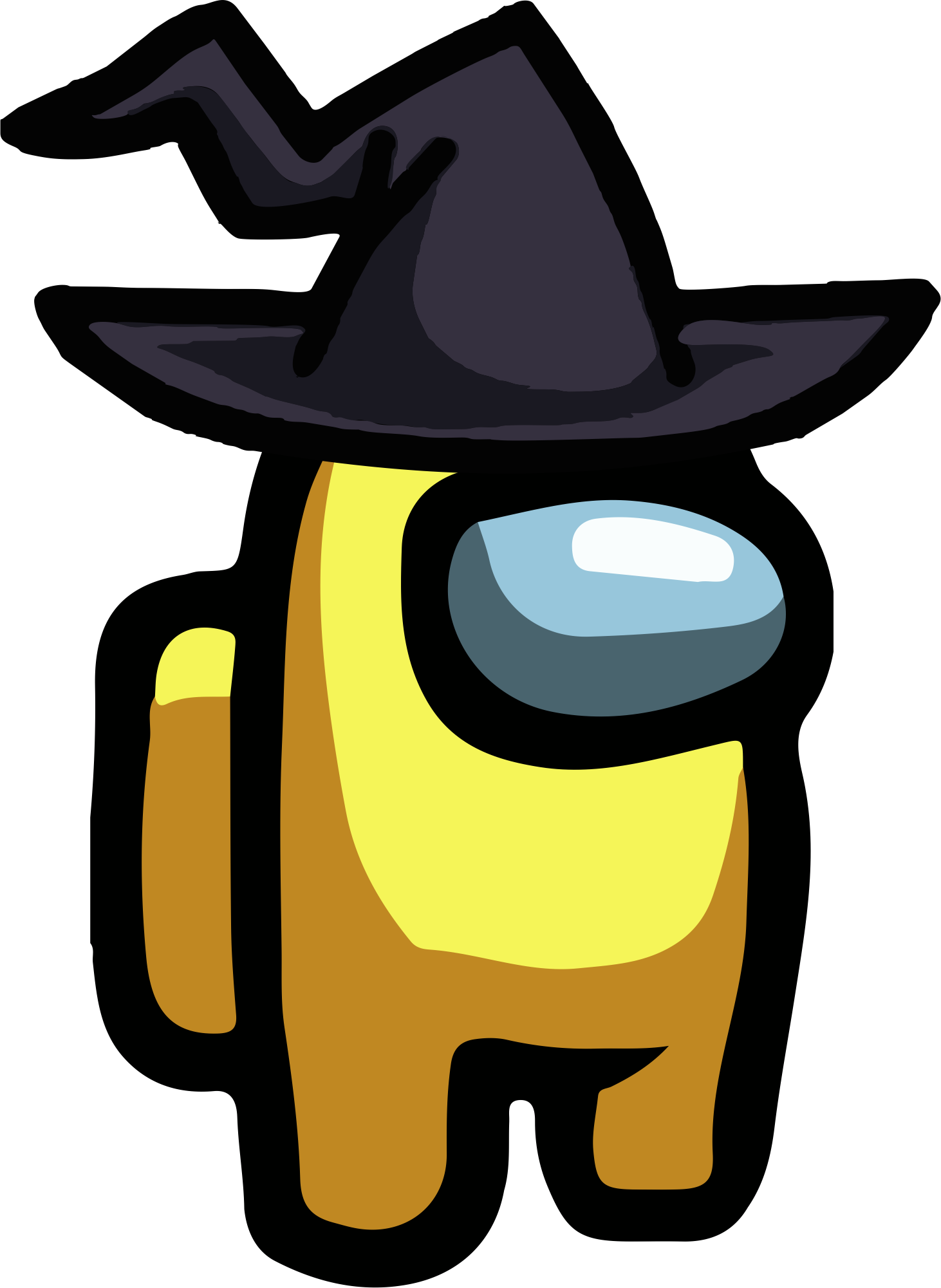 Among Us - Yellow Witch Hat PNG 01